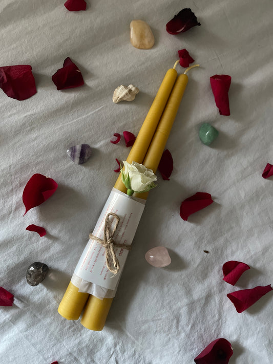 10-Inch Pure Beeswax Dinner Candles